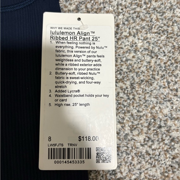NWT Align Ribbed High-Rise Pant 25” True Navy - Picture 4 of 7